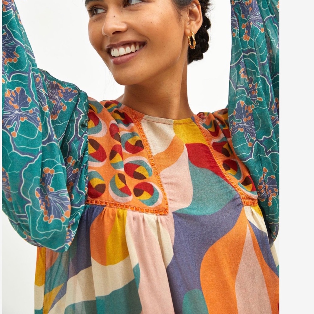 ♦️SOLD♦️Anthropologie Bl-nk Miranda Peasant Blouse, Medium NWT - Picture 2 of 14